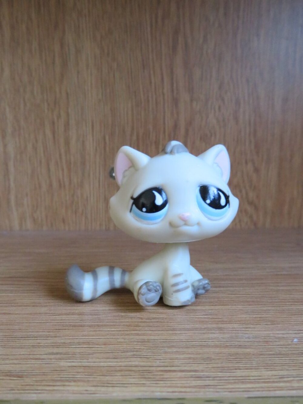 LPS Shorthair Tabby Cat Grey/Tan Teardrop Eyes #563 (K849)